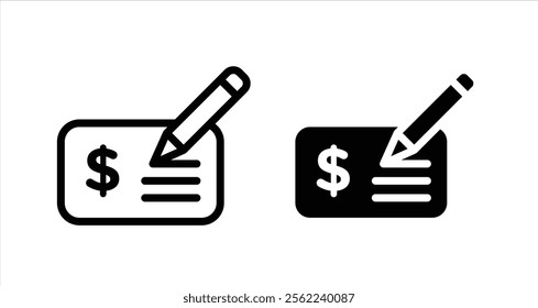 Checkbook Icon collection in filled and stroke style.