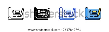 Checkbook Icon Collection With Multiple Styles