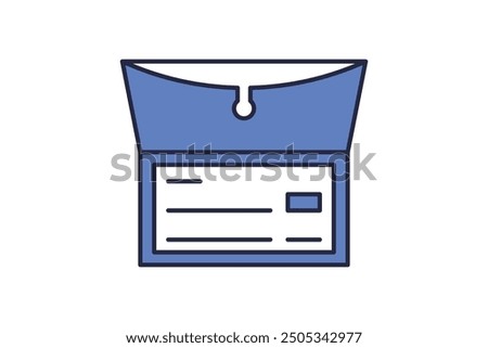 Checkbook icon. icon related to accounting. suitable for web site, app, user interfaces, printable etc. flat line icon style. simple vector design editable