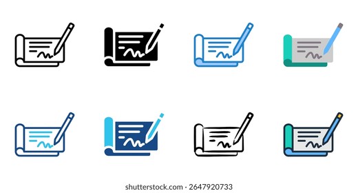 Checkbook icon set multiple style collection 
