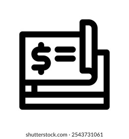 checkbook icon. vector line icon for your website, mobile, presentation, and logo design.