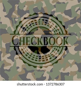 Checkbook on camo pattern
