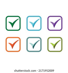 casilla de verificación con icono de marca de verificación en fondo blanco