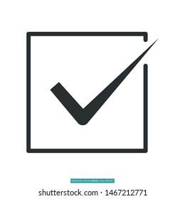 Checkbox, checkmark icon vector illustration logo template for many purpose