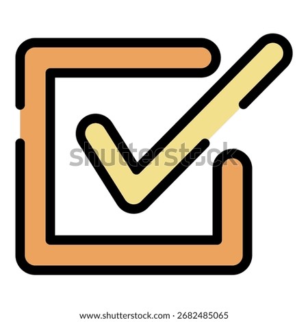 Checkbox closeup icon. Outline checkbox closeup vector icon color flat isolated