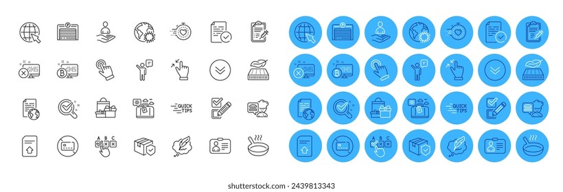 Checkbox, Compliance and Id card line icons pack. Lightweight mattress, Shopping, Chemistry lab web icon. Parcel insurance, Vaccine report, Parking garage pictogram. Reject access, Timer. Vector