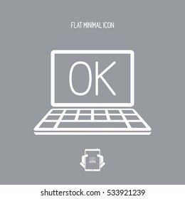 Checkbox computer decision - Minimal vector icon