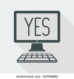 Checkbox computer decision - Minimal vector icon