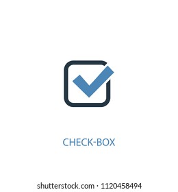 check-box concept 2 colored icon. Simple blue element illustration. check-box concept symbol design from elections set. Can be used for web and mobile UI/UX