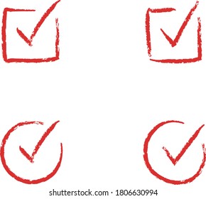 Checkbox Doodle Illustration Set Vote Confirm Stock Vector (Royalty ...