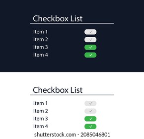 A checkbox form for the website. User interface for the website and application. Vector illustration.