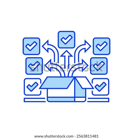 Checkbox Group Filled Line Icon. linear style sign for mobile concept and web design. Outline vector icon.