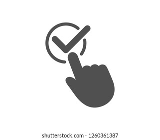 Checkbox icon. Accepted or confirmed sign. Approve symbol. Quality design element. Classic style icon. Vector
