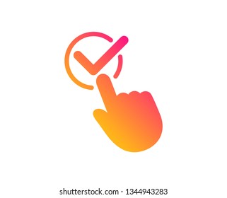 Checkbox icon. Accepted or confirmed sign. Approve symbol. Classic flat style. Gradient checkbox icon. Vector