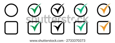 Checkbox Icon Collection with Selected and Unselected States