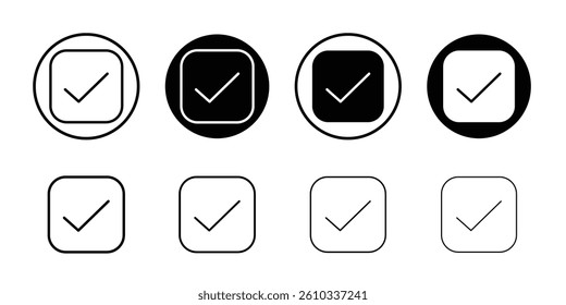 Checkbox Icon Flat fill set collection