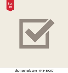 Checkbox Icon. Flat Symbol Style. Simple Web Design. Vector Illustration Sign