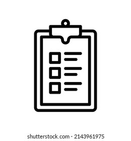 Checkbox Icon. Line Art Style Design Isolated On White Background
