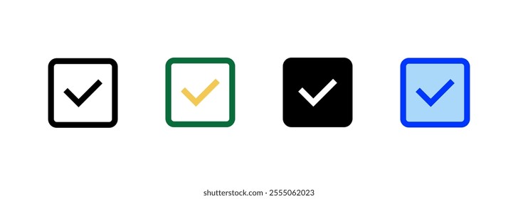 Checkbox Icon. linear style sign for mobile concept and web design. Outline vector icon. Symbol, logo illustration. Vector
