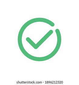 Checkbox icon outline with green color. vector illustration isolated on white background. editable stroke