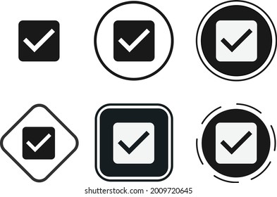 checkbox icon set. Collection of high quality black outline logo for web site design and mobile dark mode apps. Vector illustration on white background