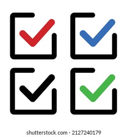 Checkbox icon set. Confirmation and authentication. Vectors.