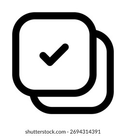 Ícone de caixa de seleção mostrando o conceito de seleção, marcação de tarefa e confirmação de opção