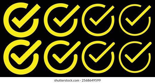 checkbox icon. Thin, Light Regular And Bold style design. Check box icon with correct, accept checkmark icons tick box checked. Approve symbol. checkmark symbol, right and wrong sign concept. Eps 10. 