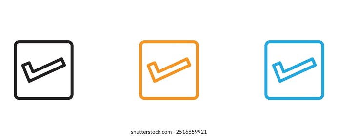 Checkbox icon Thin line illustration set