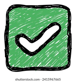 Checkbox icon. User interface concept. Checkbox doodle hand drawn icon. User interface icon hand drawing sketch symbol
