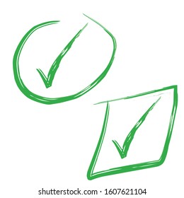 Checkbox icon vector illustration hand drawn, hand made 