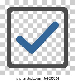Checkbox icon. Vector illustration style is flat iconic bicolor symbol, cobalt and gray colors, transparent background. Designed for web and software interfaces.