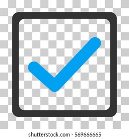Checkbox icon. Vector illustration style is flat iconic bicolor symbol, blue and gray colors, transparent background. Designed for web and software interfaces.