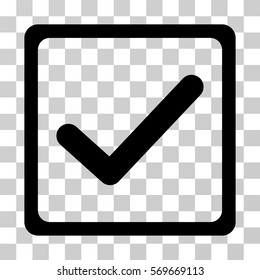 Checkbox icon. Vector illustration style is flat iconic symbol, black color, transparent background. Designed for web and software interfaces.