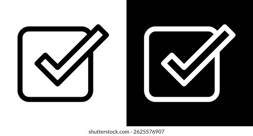 Vetor de ícone de caixa de seleção para aplicativo móvel e Web. Símbolo isolado.