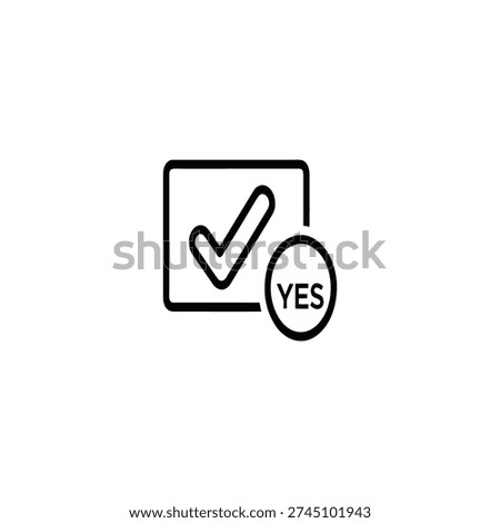 Checkbox icon with yes text label