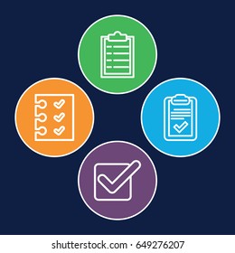 Checkbox icons set. set of 4 checkbox outline icons such as clipboard, checklist
