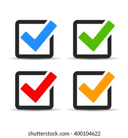 Checkbox Icons Set, Illustration Isolated On White Background