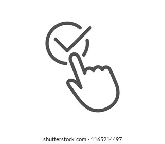 Checkbox line icon. Accepted or confirmed sign. Approve symbol. Quality design element. Classic style. Editable stroke. Vector