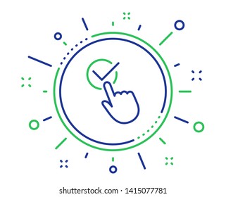 Checkbox line icon. Accepted or confirmed sign. Approve symbol. Quality design elements. Technology checkbox button. Editable stroke. Vector