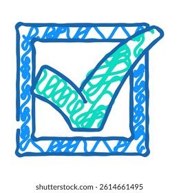 checkbox mark doodle icon sketch vector. checkbox mark sign. isolated symbol illustration