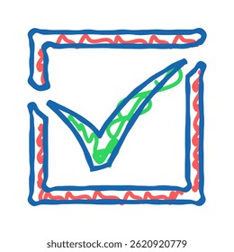 Marca de Casilla de verificación doodle icono bosquejo Vector. signo de marca de Casilla de verificación. ilustración de símbolo aislado