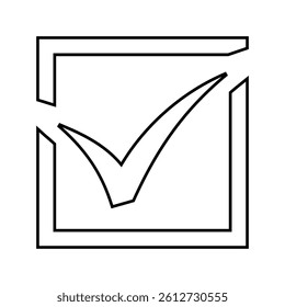 checkbox mark line icon vector. checkbox mark sign. isolated contour symbol black illustration