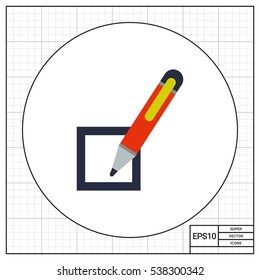 Checkbox and pen
