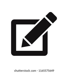 Checkbox with pen vector icon