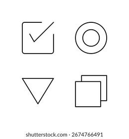 Checkbox Radio Button Dropdown and Tab Icon Set for Web Dashboard Interface