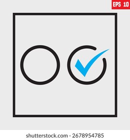 Conjunto de Casillas de verificación con el icono de Vector de arte de línea de Casilla de verificación en blanco y comprobado para App y Sitios web