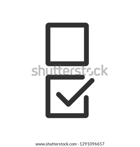 Checkbox set with blank and checked checkbox line art vector icon for apps and websites. editable stroke.