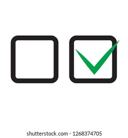 Checkbox set with blank and checked checkbox vector icon.
