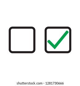 Checkbox Set With Blank And Checked Checkbox Vector Icon.